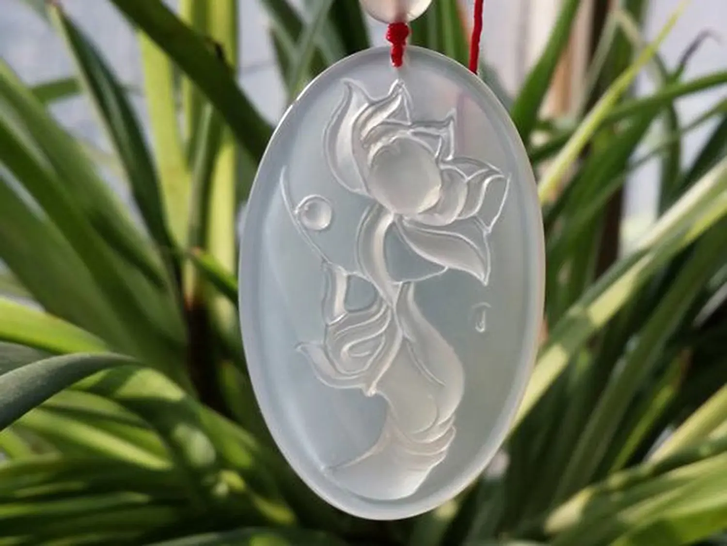 Koraba Fine Jewelry Superb Manual Natural Ice Species White Agate Chalcedony Hand Take Lotus Necklace Pendant Free Shipping