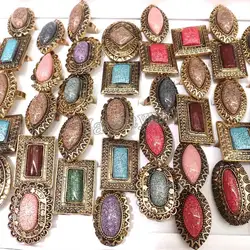 Gold Color Adjustable Indian Rings Cracked Design 50pcs/Lot Wholesale