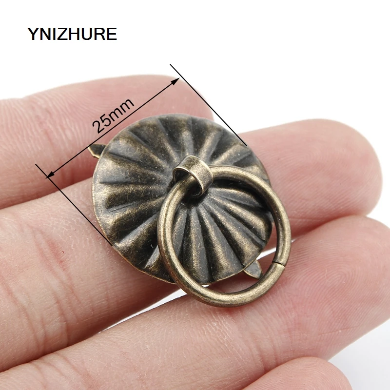 30pcs 25mm Ancient wooden accessories decorative antique retro Mini Tin sun flower tea pot handle knobs