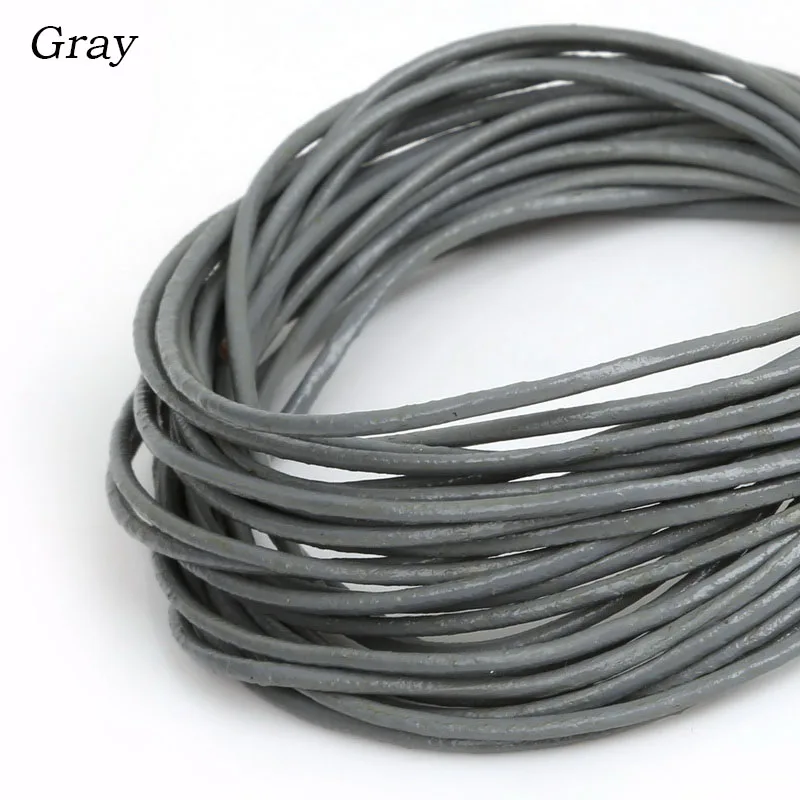 Hot Sale 1.5mm 5m/lot Round Shape Genuine Leather Cord Jewelry for Bracelet & Necklace DIY Making