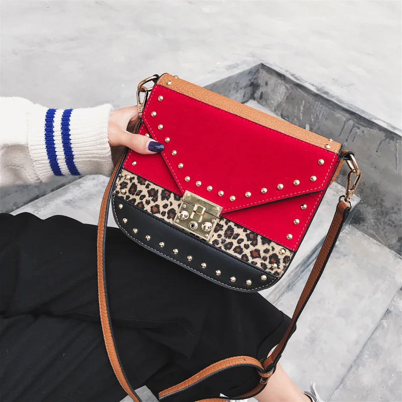 Leopard Sexy Women's Saddle Bag 2018 Autumn New High Quality Pu Leather Rivet Matte Shoulder Messenger Bag you sexy thing the best of hot chocolate 2 cd