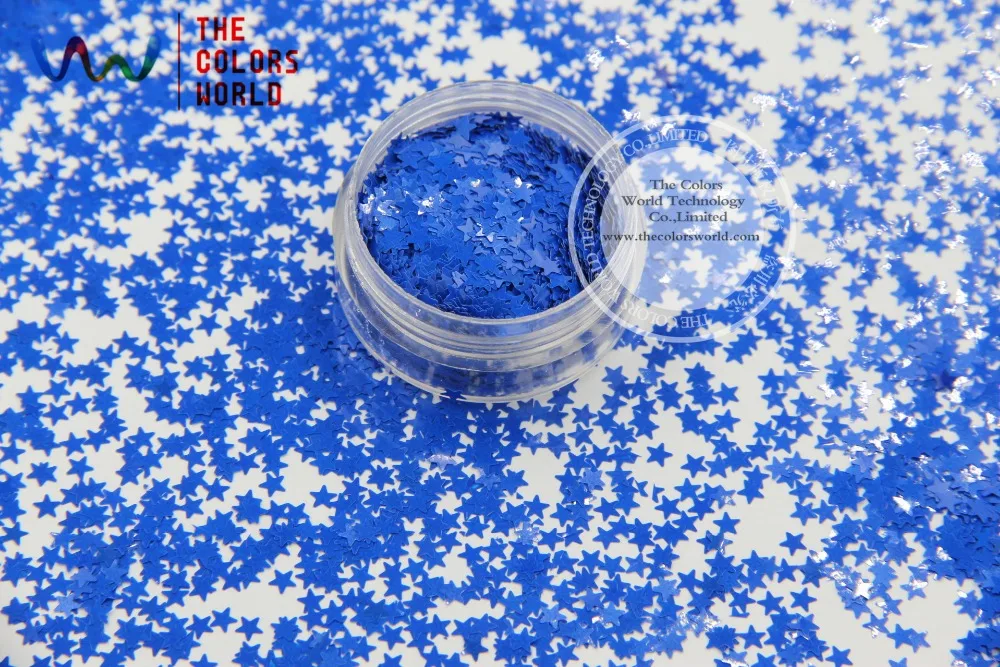 TCH310  3.0 MM Size   Solvent Resistant  Mate Colors Stars shape glitter  for nail polish,nail art  or other Navy Blue