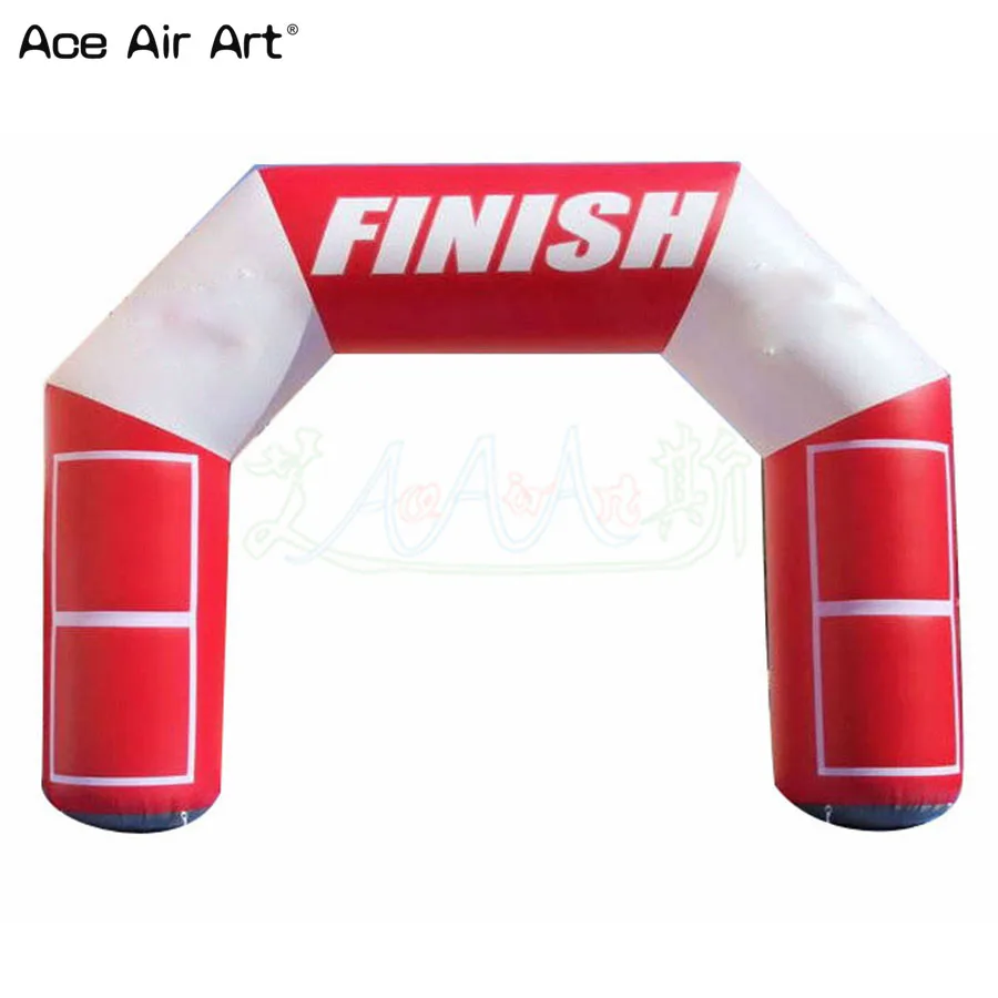 Custom Small Inflatable Finish Arch with Removable Sticker Boxes for Advertising and Rental