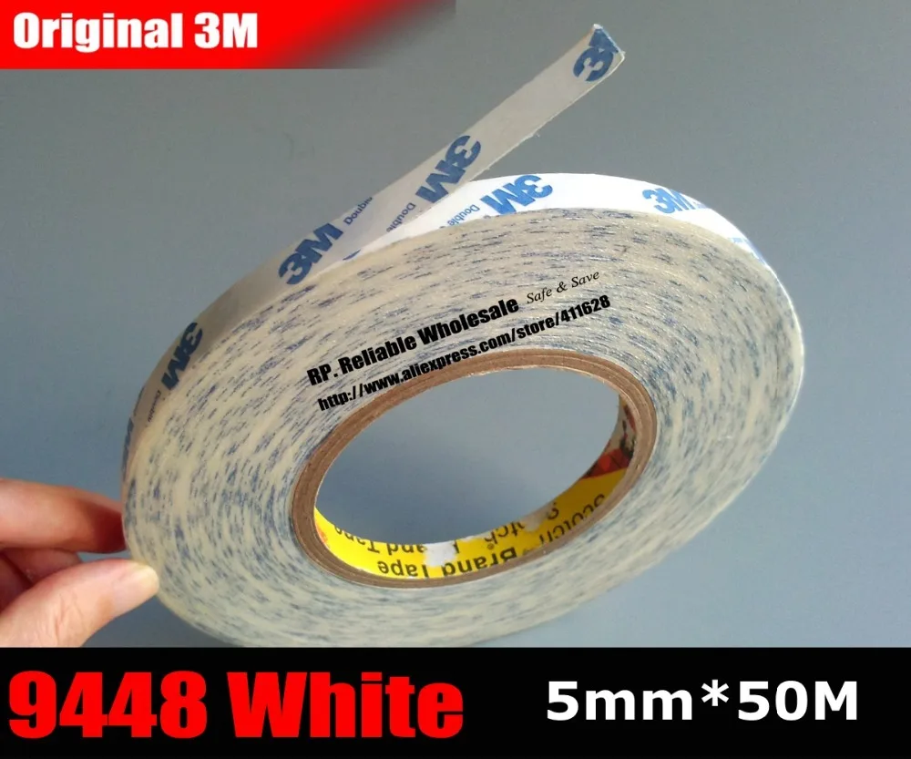 

(5mm * 50M) Double Sided Sticky Tape for Tablet Mobilephone LCD /Touch Panel /Dispaly /Screen Housing Glass PCB Repair 3M White