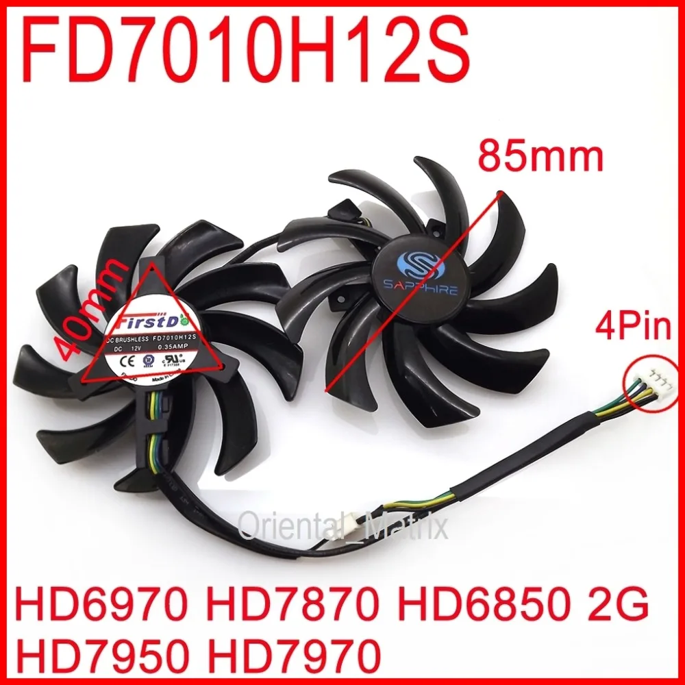 

Free Shipping 2pcs/lot FD7010H12S 85mm For Sapphire R9 270X 280X HD6970 HD7870 HD7950 HD7970 Graphics Card Cooling Fan