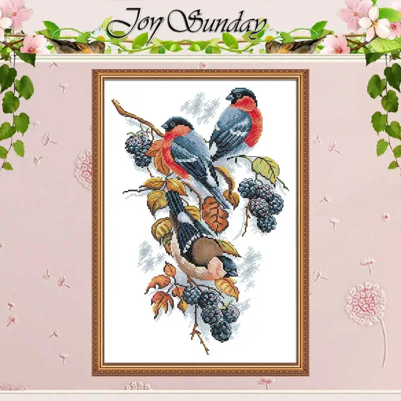 Red Bellies Magpies Patterns Counted Cross Stitch Set DIY 11CT 14CT 16CT Stamped DMC Cross-stitch Kit Embroidery Needlework