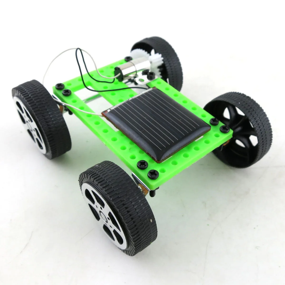 Creative Kids Early Education DIY Solar Energy Car Science Experiment Puzzle Building Blocks Assembled Toy Physics Teaching Tool