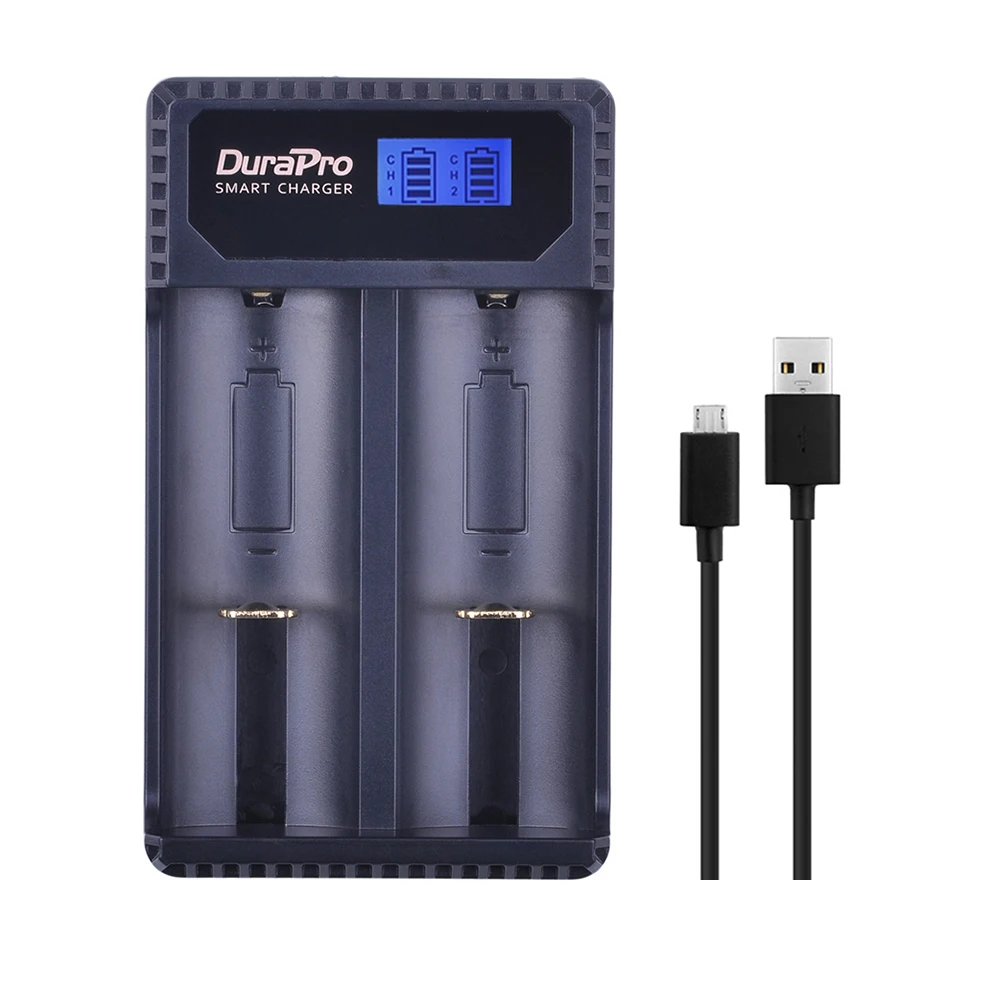 Durapro Universal USB Battery Charger for 2070 18650 18490 18350 17670 17500 16340 RCR123 14500 10440 A AA AAA Battery+USB Cable