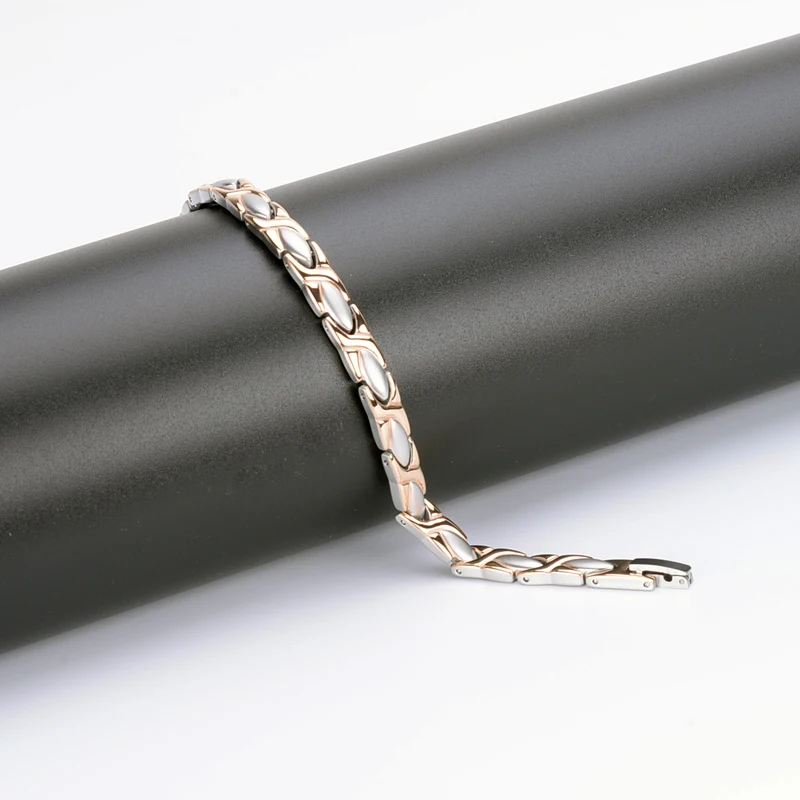 Oktrendy magnetic titanium bracelet rose gold ladies bracelets health wristband with quantum energy