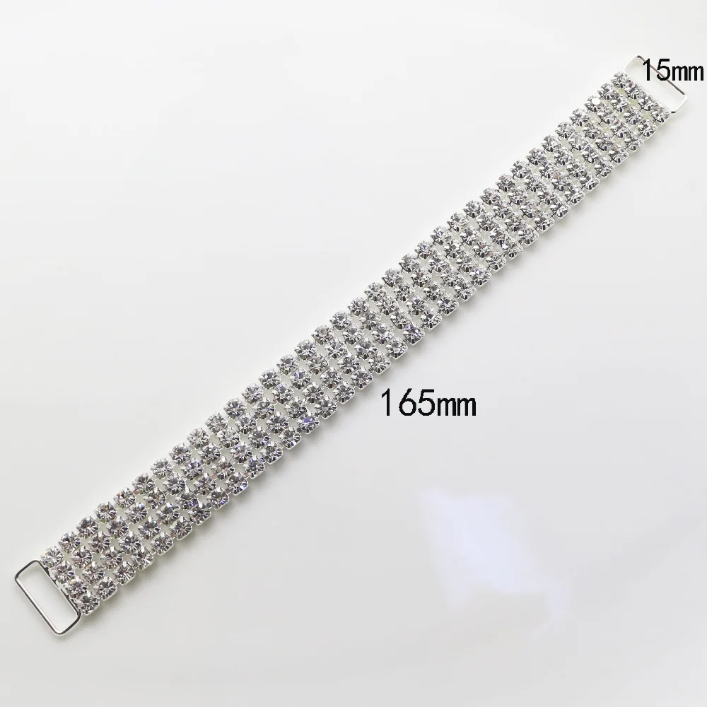 New Strengthen 10Pcs 165mm Shiny Bikini Rhinstone Connector/Buckle Metal Chain For Swimming Wear Bikini Decorstion