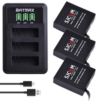 Batmax 3pc Original SJCAM SJ7 Star Battery+LED 3-Slot USB Charger for SJCAM SJ7 Star Sports Action Camera Accessories