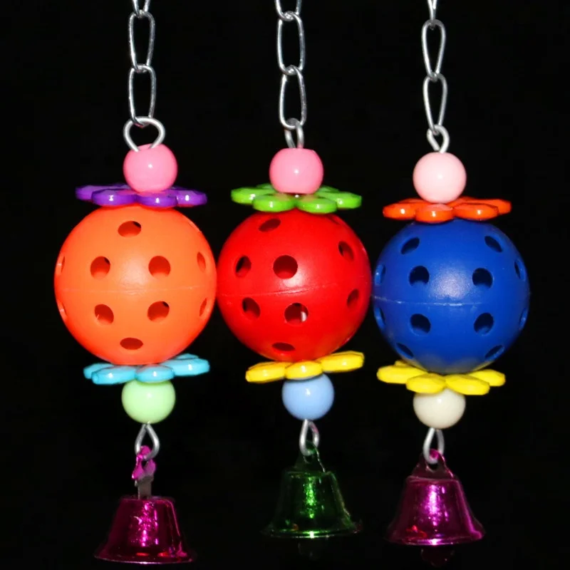 

Pet Parrot Bird Toys Swing Ball Bell Flower Design