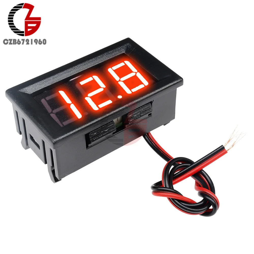 DC 4.7-30V 0.56'' Inch LED Digital Voltmeter Voltage Meter Car Motorcycle Electric Volt Tester Detector DC 5V 12V 24V 2 Wire