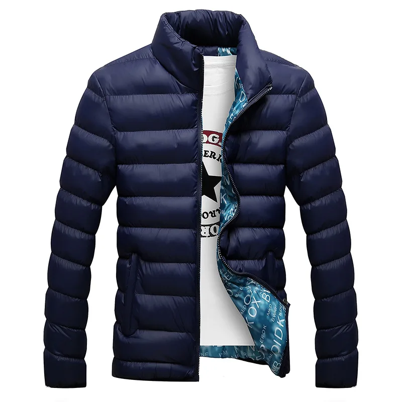 Winterjas Heren 2024 Mode Kraag Jas Heren Effen Dikke Jas En Jas Man Winter Parka \'S Gewatteerde Bovenkleding Kleding