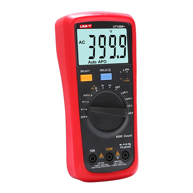 UNI-T UT136B+ Digital Multimeter Large LCD Dual Display 1000V 10A AC DC Voltmeter Current Test Meter