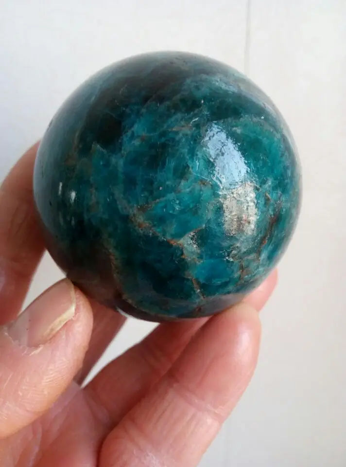 58mm Natural Blue Apatite Quartz Crystal sphere ball for healing decor 326g