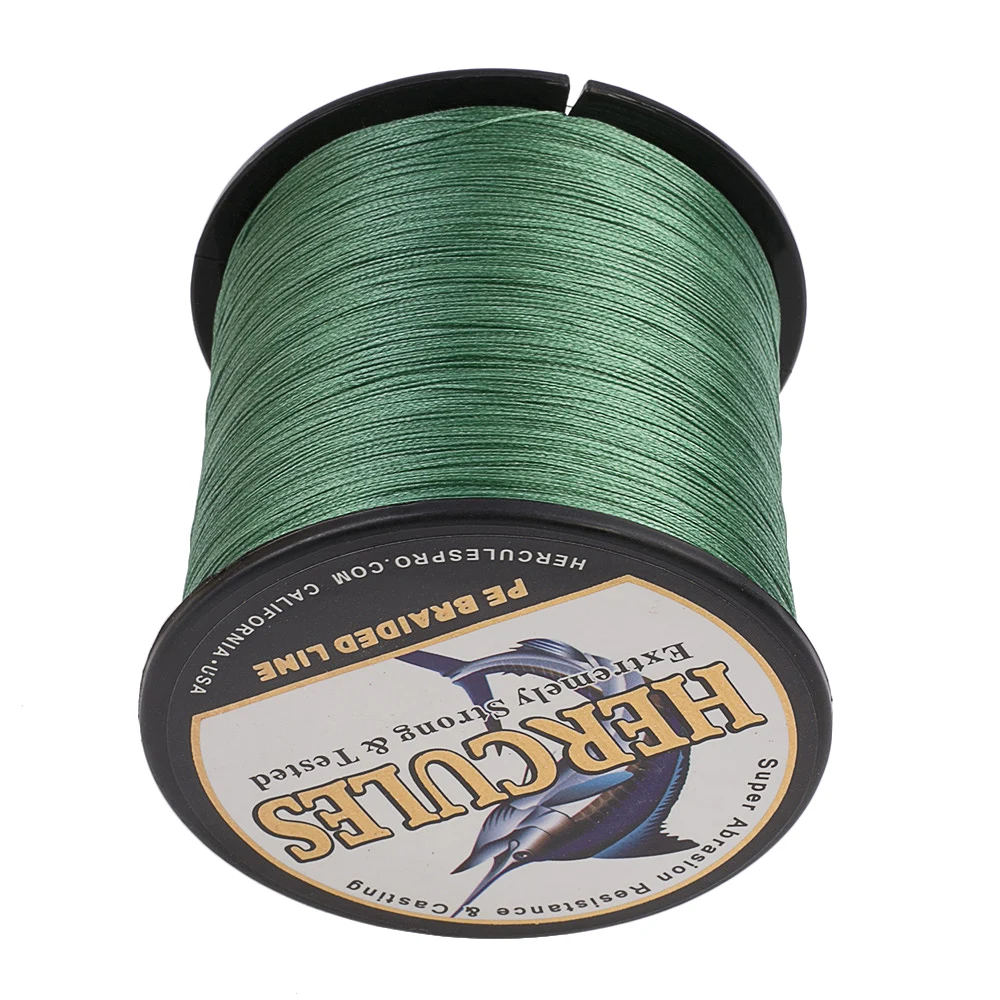 Linha de pesca trançada 8 strands10lb ao pe verde 300lb 100- 2000m pesca da carpa hercules multifilament cabo vissen presentes