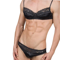 set garter disguise sexy Men's briefs  2019 hot Men's sexy underwear pseudo-nature bra sexy underwear jockstrap