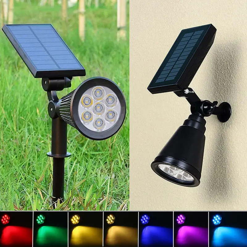 

Upgraded Solar Garden Light 7 Led Waterproof Lawn Landscape Lights Spotlight Wall Lamps For Yard Garden Driveway Pathway Pool