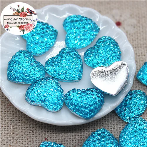 100pcs shiny clear heart Resin Flat back Cabochon Art Supply decorazione Charm Craft fai da te 11mm