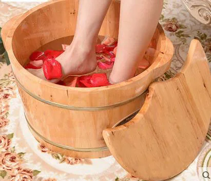 Barrel foot bath barrels of barrel bubble foot basin to wash feet real wood barrel massage home pedicure the bucket