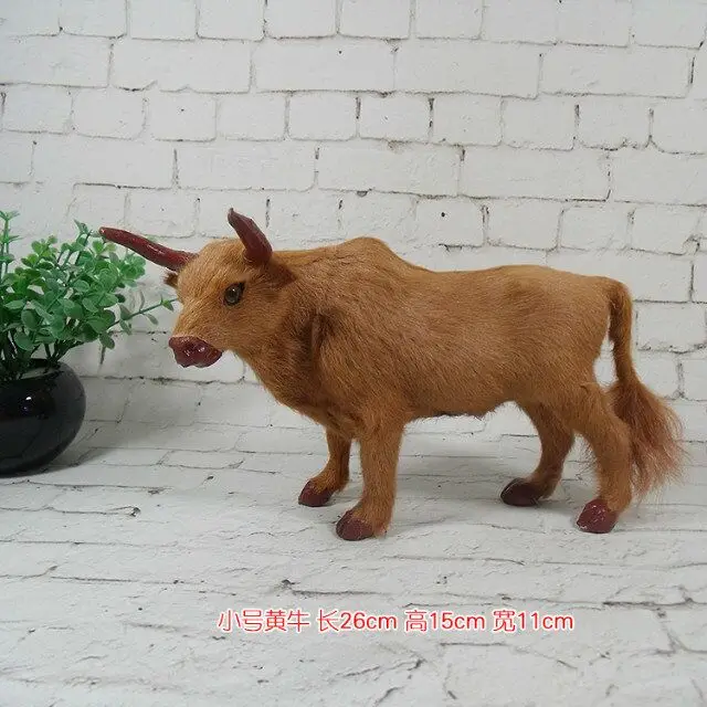 

new simulation cattle toy polyethylene & furs yellow cattle model about 26x15x11cm 1890