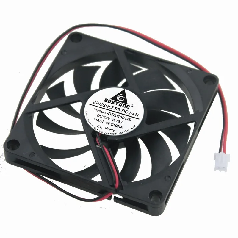 

Gdstime 20 Pcs DC 12V 8cm 80x80x10mm 2 Wire PC Case Cooling Fan 80mm x 10mm 8010 3 inch Heatsink Motor Cooler