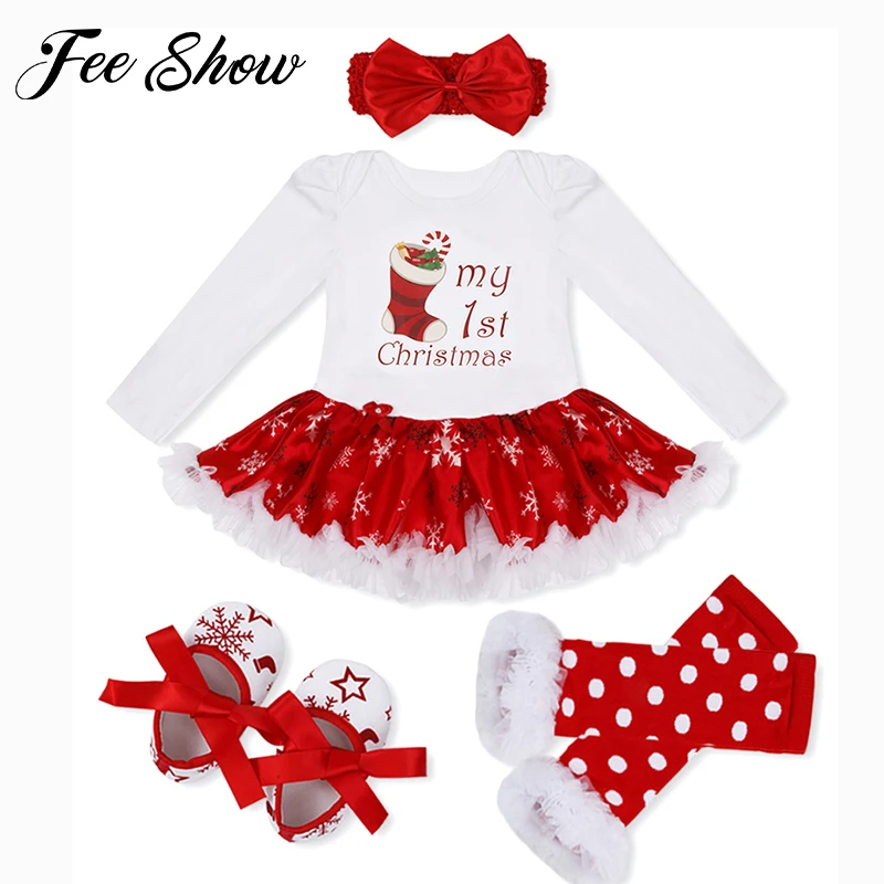 4 color Infant Baby Girl Winter long Suit Novelty Costume Baby Christmas Clothing Sets Santa Rompers Birthday Party Cosplay Gift