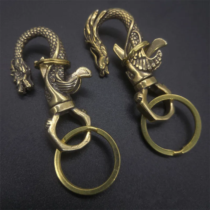 2019 Brass Dragon Decorative pattern CARABINER Lobster Clasps Swivel Claw Hook Keyring Key Chain Keychain bottle opener