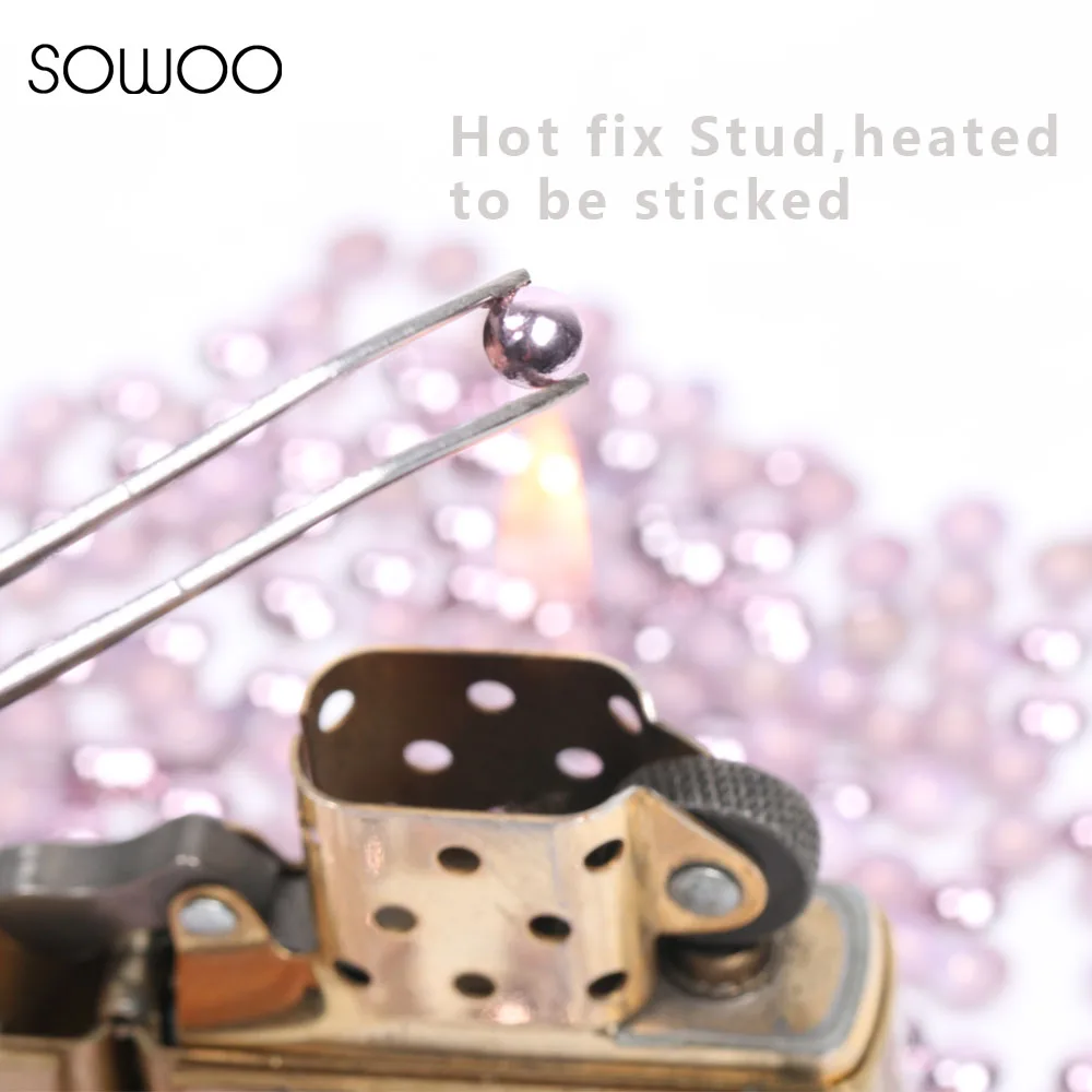 Glossy Metal Hot Fix Studs Dome Shape Half Round Sliver Dome Studs  hot fix half round studs  for Jean and shoes accessories