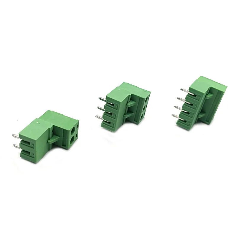 Pitch 5.08mm 2/3/4P Screw Plug-in PCB Terminal Block 2EDGK 2EDGRC Close Right Angle Male/Female Pluggable Connector 30/50/100Pcs