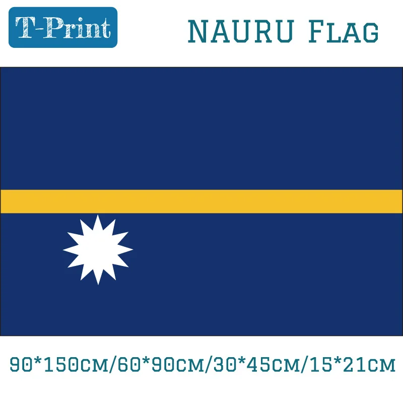 Nauru National Flag 90*150cm/60*90cm/ /15*21cm 3*5 Feet Hanging Flag