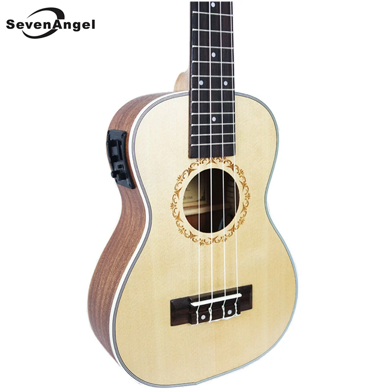 

SevenAngel 23 inch Concert Acoustic Electric Ukulele Mini Hawaiian 4 Strings Guitar Ingman Spruce panel Ukelele With pickup EQ