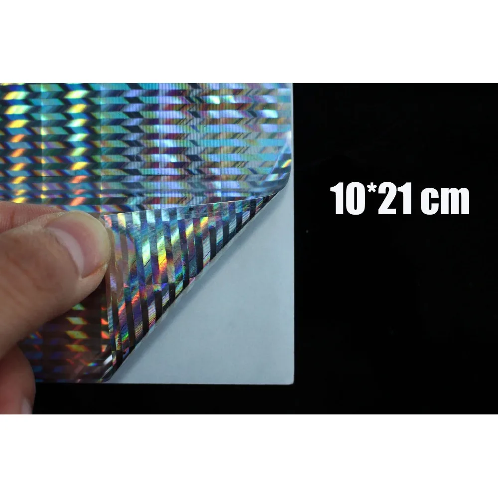 Tigofly 6 pcs 10X21cm Holographic Adhesive Film Flash Vertical Pattern Artificial Fish Skin Jig Sticker Hard Baits Lures sticker