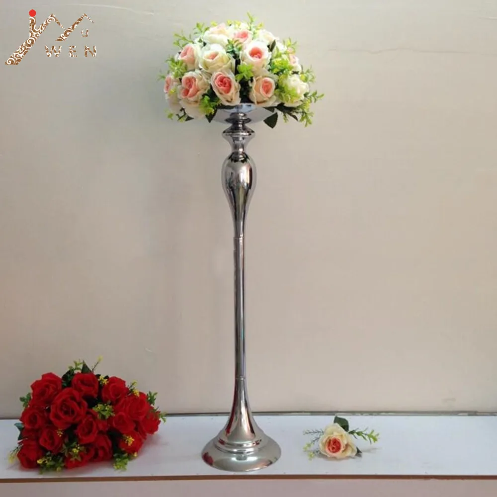 New arrival height 75 cm silver wedding centerpieces vase decoration event party road lead 1 lot = 10 pcs