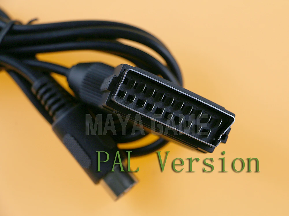 10 قطعة كابل سكارت RGB AV الرصاص لـ Sega لـ Genesis 1 V-Pin Plug PAL