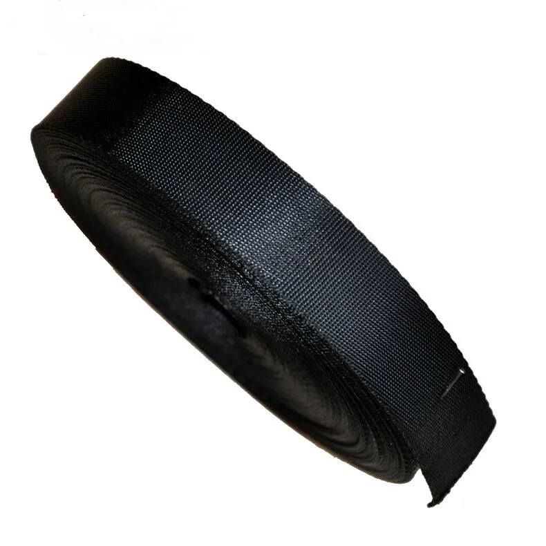 

2.5cm width 1.3mm thickness 10 yards black zakka nylon webbing ribbon bias tape for bags and hand made DIY accessories