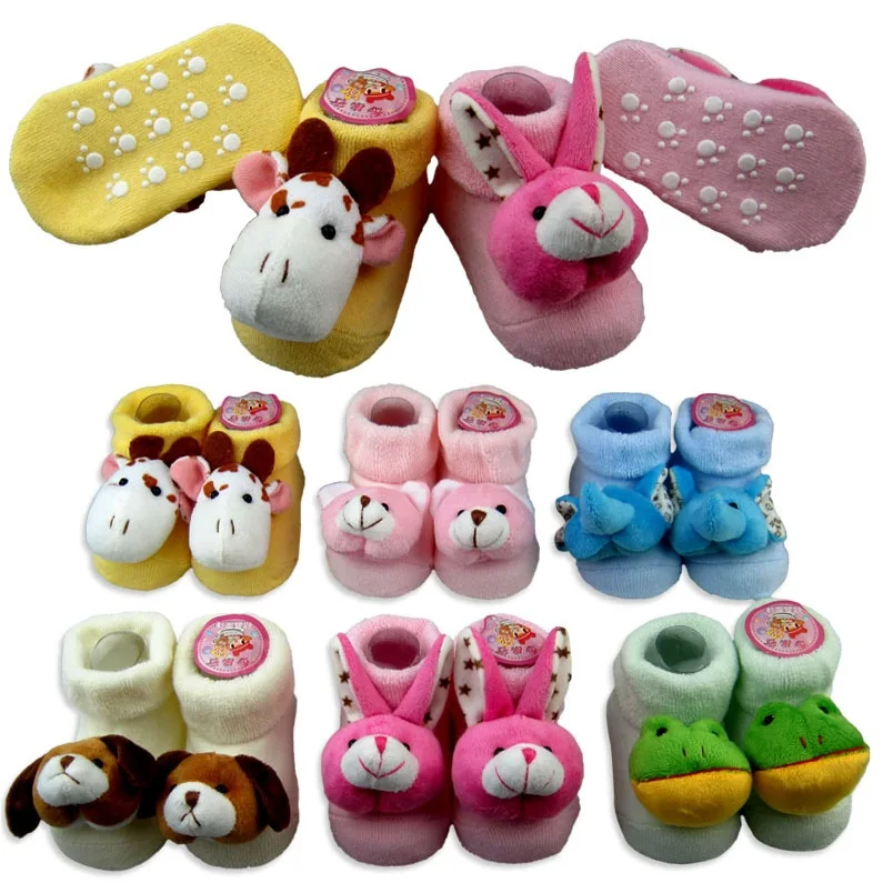 Cotton Newborn socks Doll Animal non-slip Baby Sock warm Infant Shoes Bebe hose Children Socks Cute Knee High pantufa