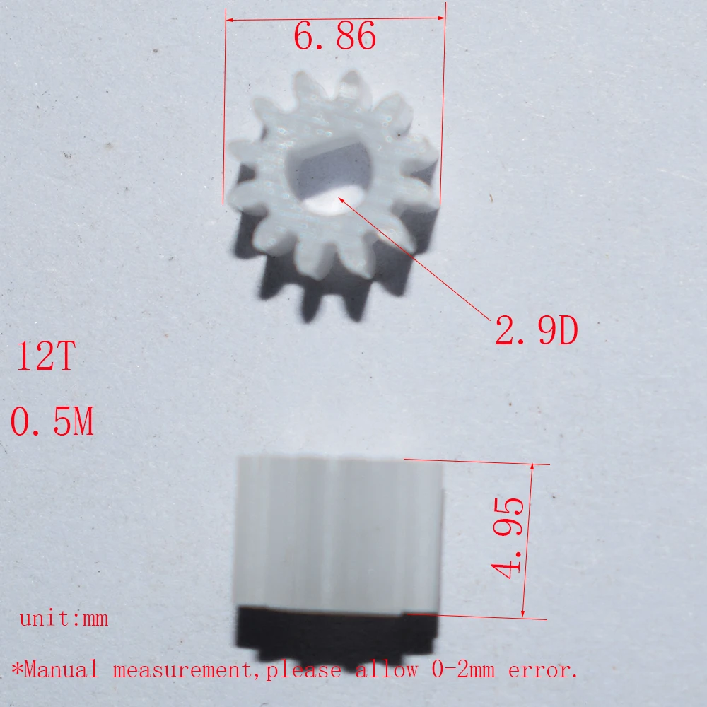 10/100pcs 12T 3mm D hole plastic motor gear dron rc car plane robot kids toys for boys diy baby accessories montessori GP123D