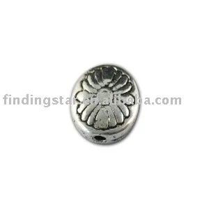 FREE SHIPPING 250pcs Tibetan silver flower oval spacer beads A10833