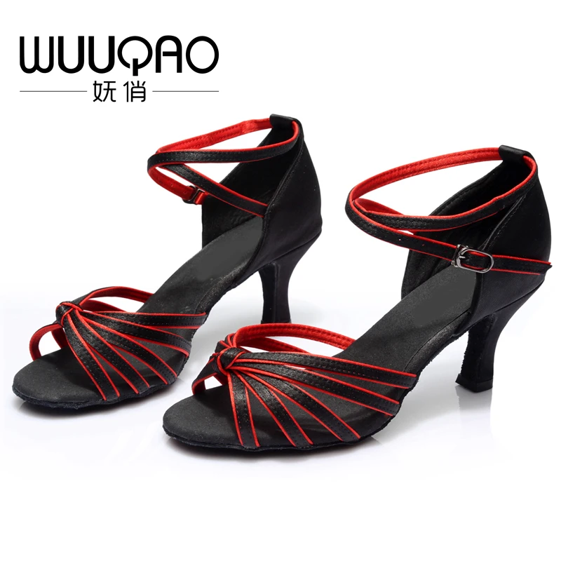 

WUUQAO 2021 Women Professional Latin Dance Shoes Ballroom Dance Shoes Ladies Latin Dance Shoes heeled