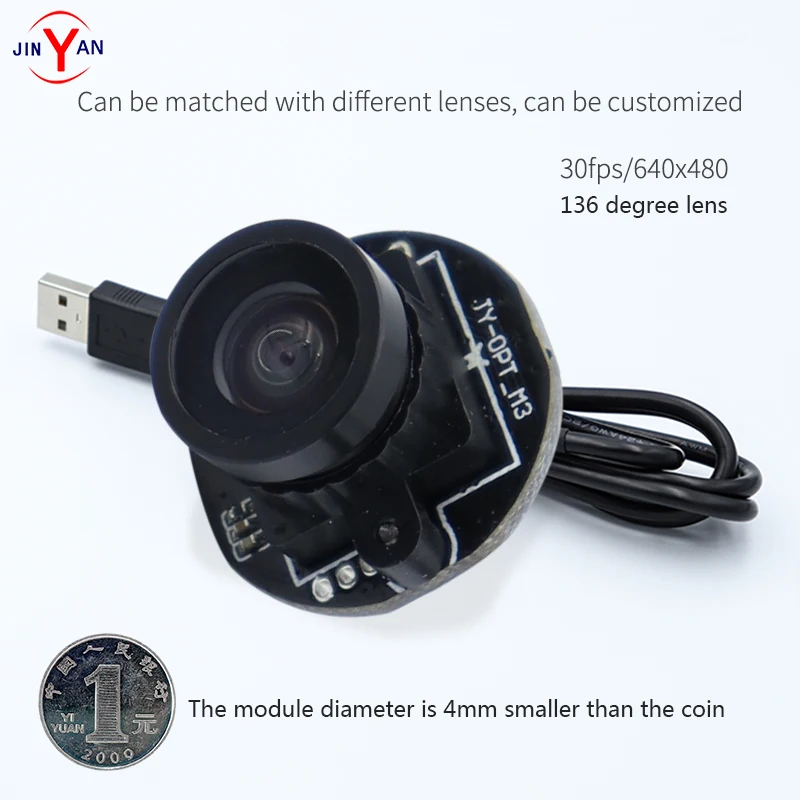 Jinyan 0.3MP mini camera UVC protocol WDR USB2.0 camera module OV7740