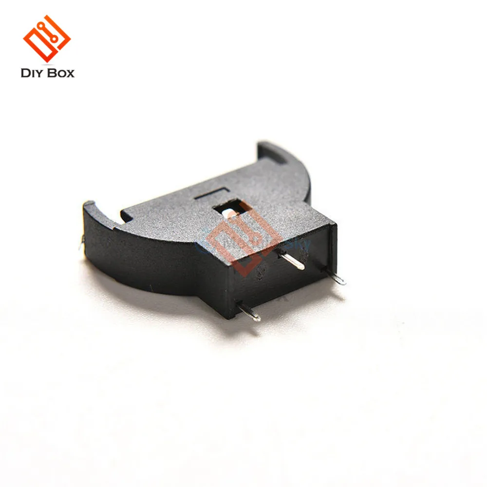 10PCS Schwarz Kunststoff CR2032 2032 3V Half-Runde Cell-münze Batterie Sockel Inhaber Fall Modul Batterie Boxen vertikale Inline 3 Pins – Detail 6