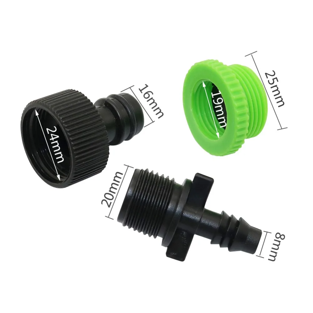 1 Set 1/2 Inch To 3/4 Inch Thread Connector Garden Water Kits Irrigation Quick Connectors Home Garden Watering Accessories