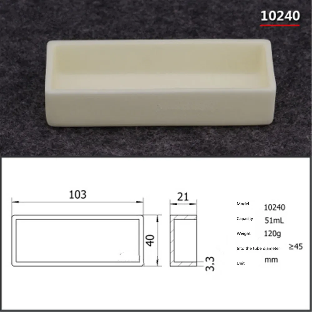 

99.5% Square corundum crucible / 51ml 10240 / Temperature 1600 degrees / Sintered ceramic crucible