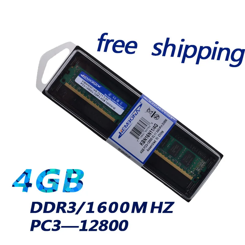 KEMBONA-PC de escritorio de alta calidad, DDR3, 4gb, 1600mhz, pc12800, compatible con doble canal, totalmente compatible