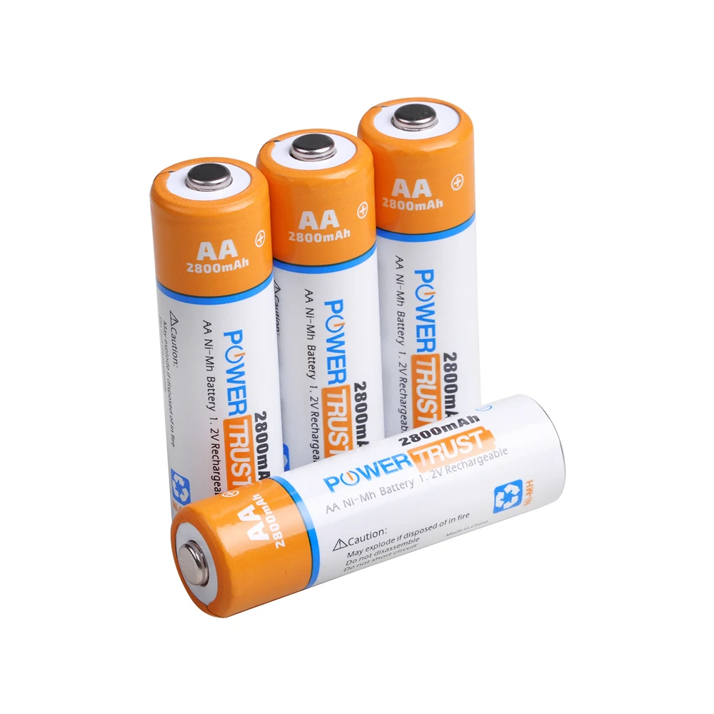 PowerTrust 8 Packs 2800mAh High-Capacity AA AAA NiMH Rechargeable Batteries for Calculator, MP3 Player, Electric Toys