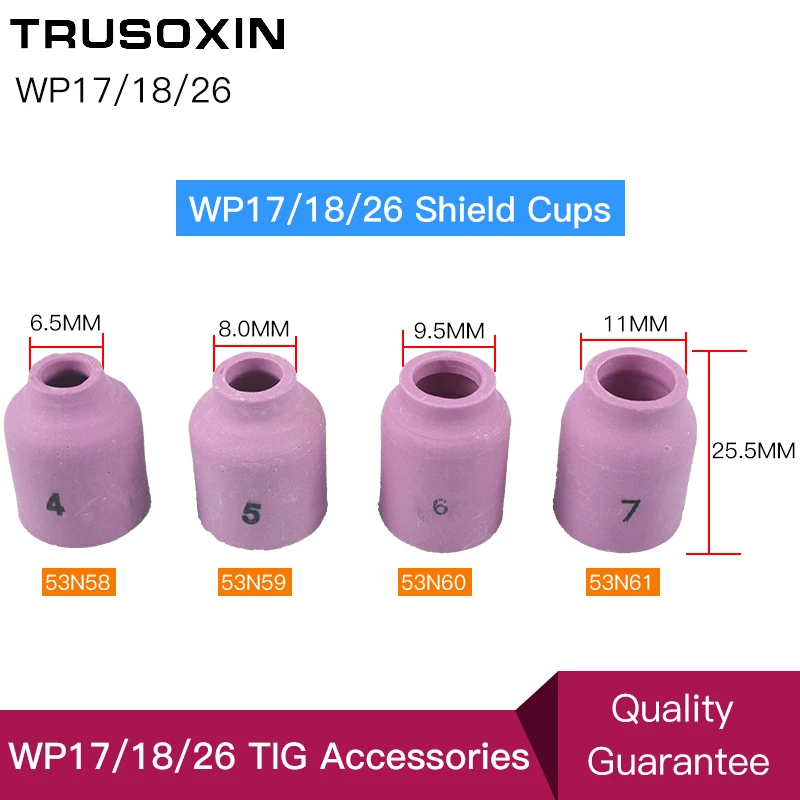 Plastic Welding Nozzle 10pcs 53N Series TIG Welding Ceramic Cup   Nozzle For WP-9/20/22/24/25 Torch Welding