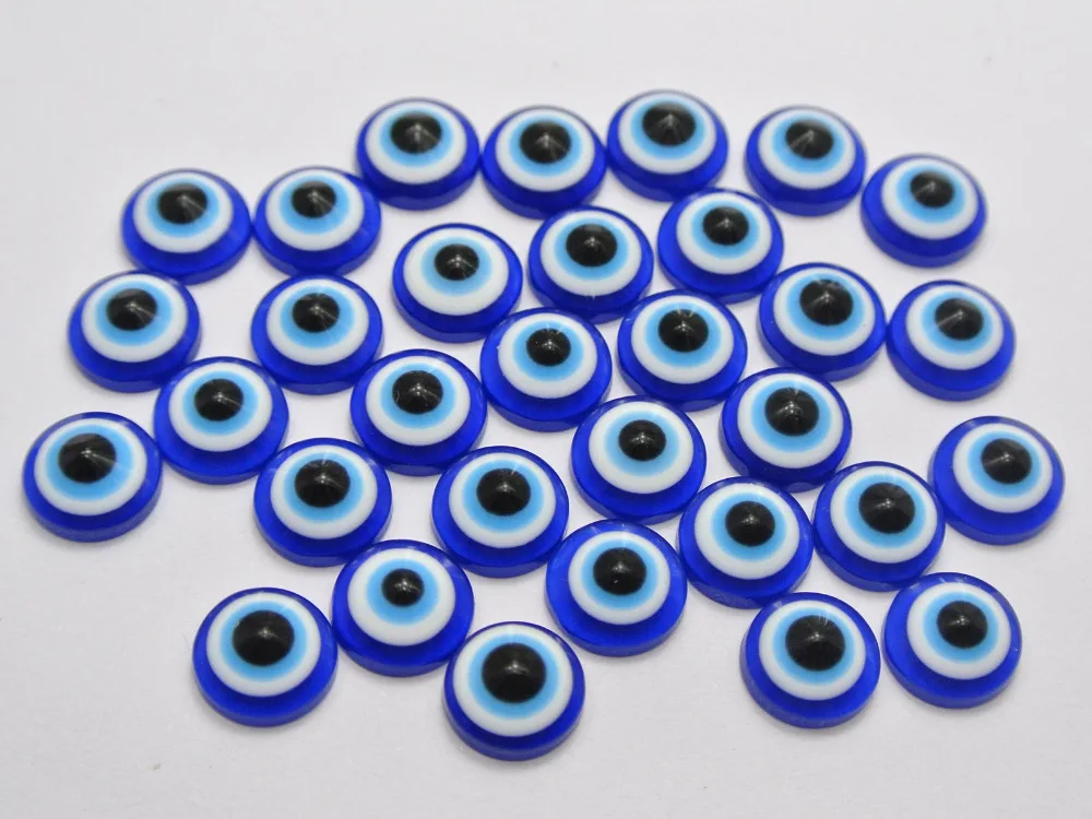 

200pcs 9mm fashion Acrylic Blue Flatback Eye bead Decorative diy jewely Accessories free shipping