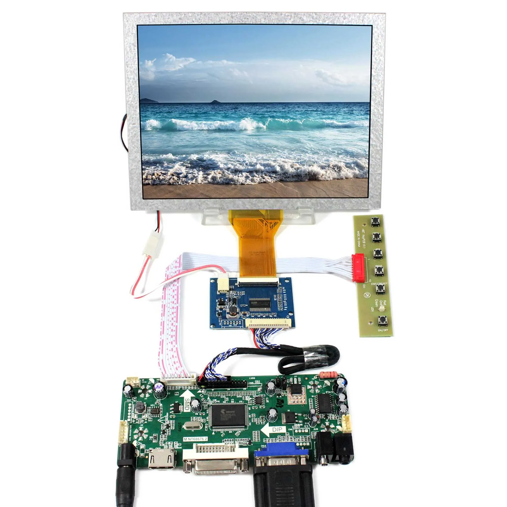 H DMI+VGA+DVI+Audio LCD Controller Board With 8inch 800x600 EJ080NA-05A LCD Panel